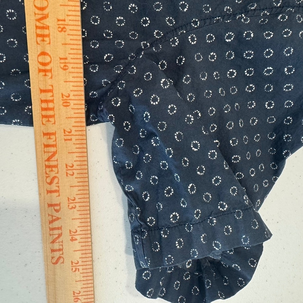 Hugo Boss Mens Navy Blue Geometric Circle Print Short Sleeve Button Down Shirt S - Picture 6 of 7